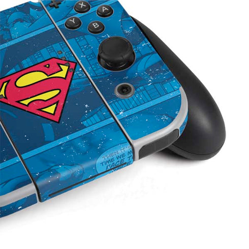 DC Comics Superman Logo Background Pattern Nintendo Switch OLED (2021) Skin