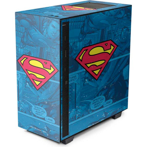 DC Comics Superman Logo Background Pattern NZXT H510 Compact ATX Mid-Tower Case Skin