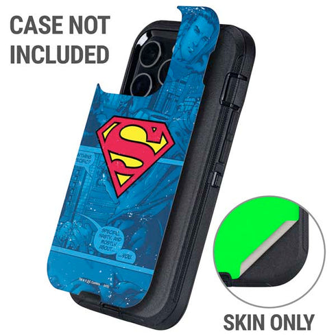 DC Comics Superman Logo Background Pattern Otterbox Defender iPhone Skin