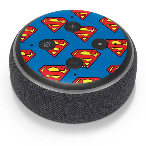 DC Comics Superman Logo Pattern Amazon Echo Dot Skin