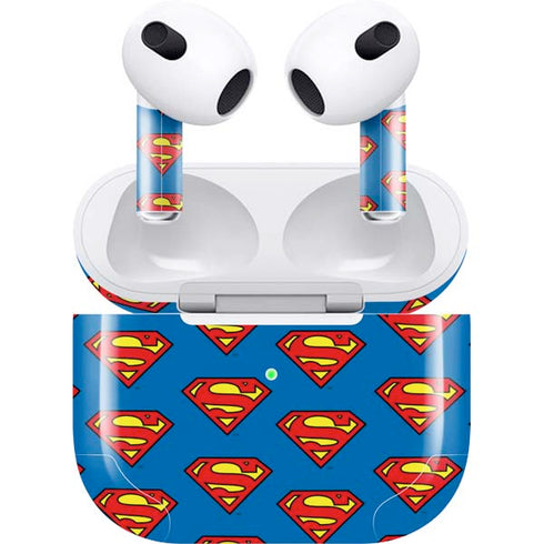 DC Comics Superman Logo Pattern Apple AirPods (3rd Gen 2021) Skin