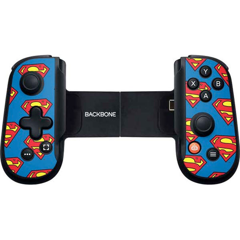 DC Comics Superman Logo Pattern Backbone One for iPhone Game Controller Skin