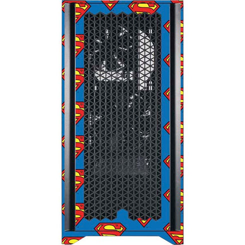 DC Comics Superman Logo Pattern Corsair 4000D Tempered Glass Mid-Tower ATX Case Skin
