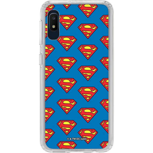 DC Comics Superman Logo Pattern Galaxy A10e Clear Case