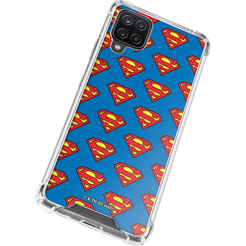 DC Comics Superman Logo Pattern Galaxy A12 Clear Case
