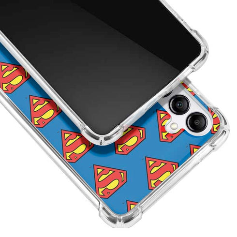 DC Comics Superman Logo Pattern Galaxy A14 5G Clear Case