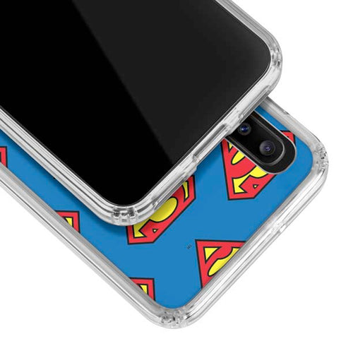 DC Comics Superman Logo Pattern Galaxy A20 Clear Case