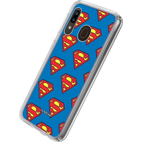 DC Comics Superman Logo Pattern Galaxy A20 Clear Case