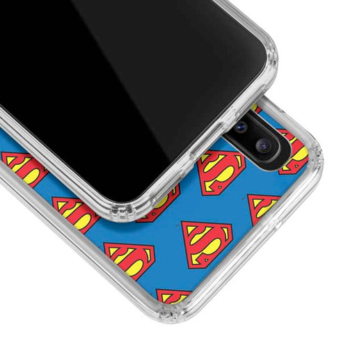 DC Comics Superman Logo Pattern Galaxy A30 Clear Case