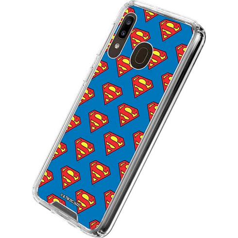 DC Comics Superman Logo Pattern Galaxy A30 Clear Case