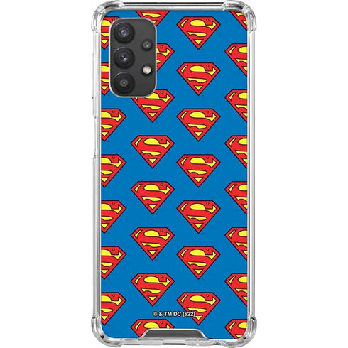 DC Comics Superman Logo Pattern Galaxy A32 5G Clear Case