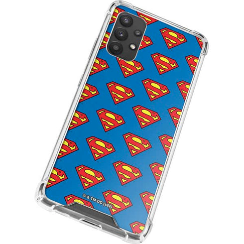 DC Comics Superman Logo Pattern Galaxy A32 5G Clear Case