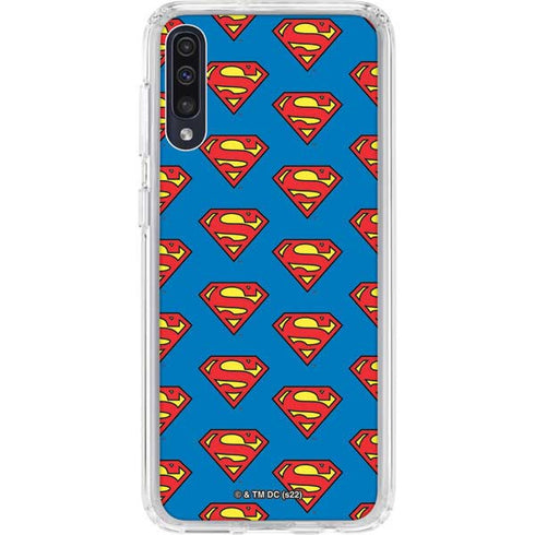 DC Comics Superman Logo Pattern Galaxy A50 Clear Case