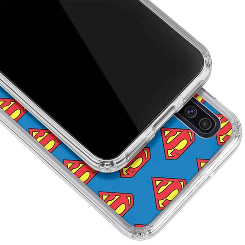 DC Comics Superman Logo Pattern Galaxy A50 Clear Case