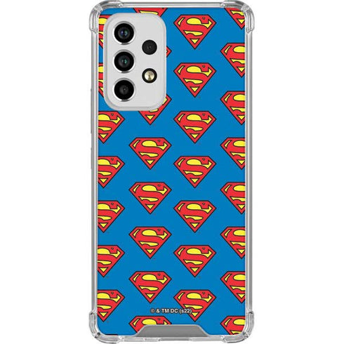 DC Comics Superman Logo Pattern Galaxy A53 5G Clear Case