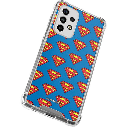 DC Comics Superman Logo Pattern Galaxy A53 5G Clear Case