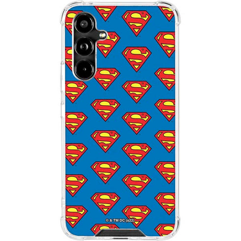 DC Comics Superman Logo Pattern Galaxy A54 5G Clear Case