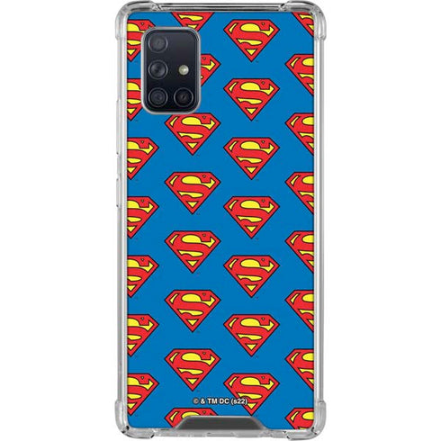 DC Comics Superman Logo Pattern Galaxy A71 5G Clear Case