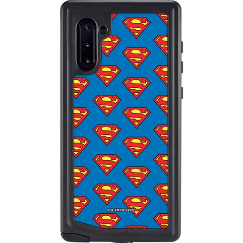 DC Comics Superman Logo Pattern Galaxy Note 10 Waterproof Case