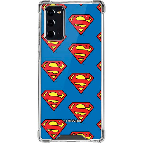 DC Comics Superman Logo Pattern Galaxy Note20 5G Clear Case