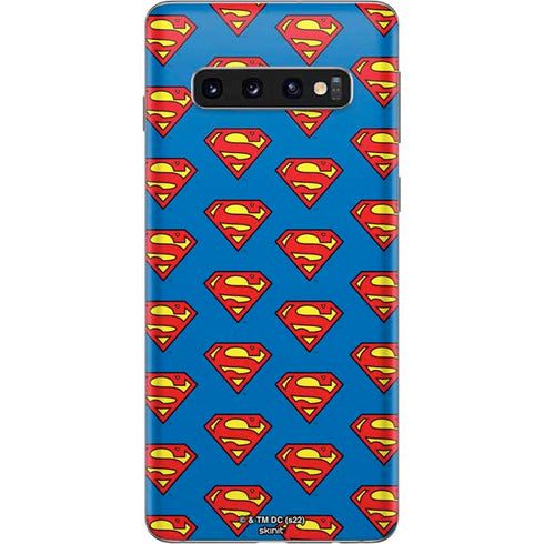 DC Comics Superman Logo Pattern Galaxy S10 Skin