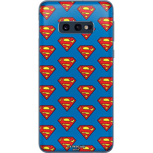 DC Comics Superman Logo Pattern Galaxy S10e Skin