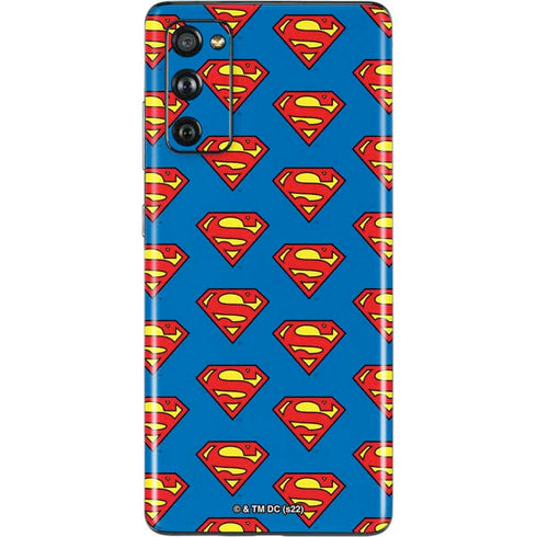 DC Comics Superman Logo Pattern Galaxy S20 Fan Edition Skin