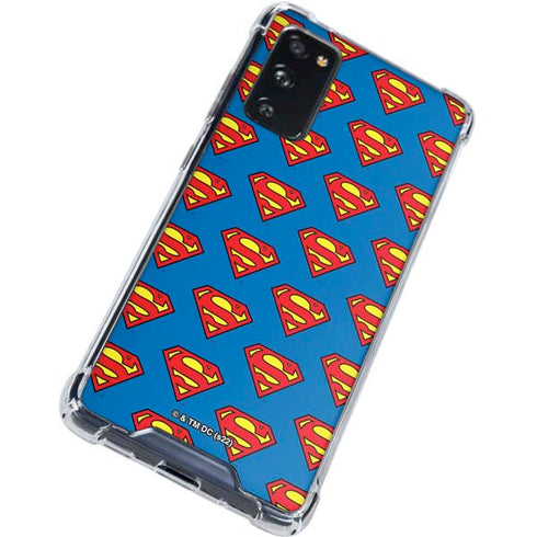 DC Comics Superman Logo Pattern Galaxy S20 FE Clear Case