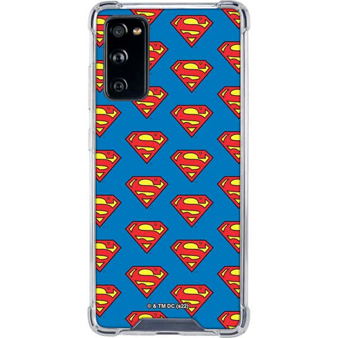 DC Comics Superman Logo Pattern Galaxy S20 FE Clear Case