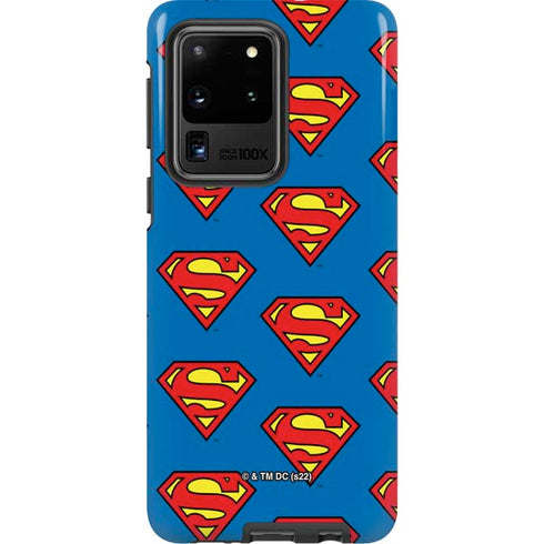 DC Comics Superman Logo Pattern Galaxy S20 Ultra 5G Pro Case