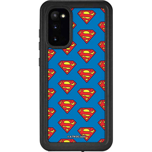 DC Comics Superman Logo Pattern Galaxy S20 Waterproof Case