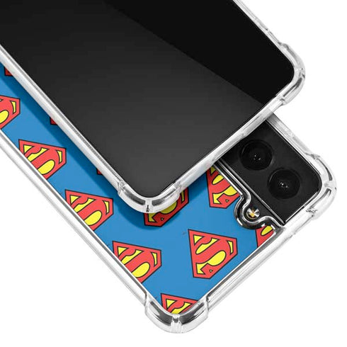 DC Comics Superman Logo Pattern Galaxy S21 5G Clear Case