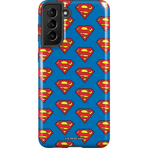 DC Comics Superman Logo Pattern Galaxy S21 Plus 5G Pro Case