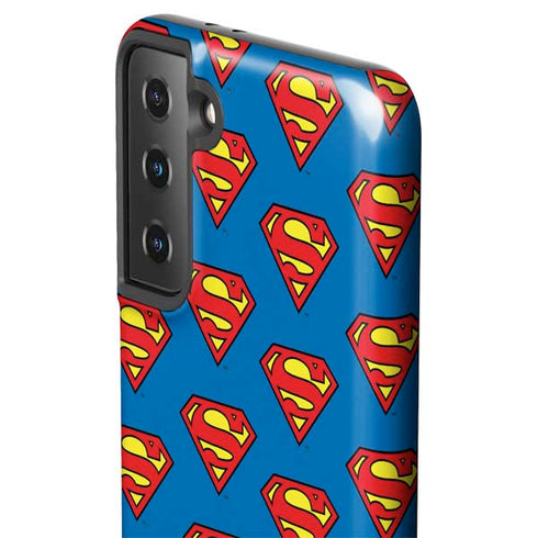 DC Comics Superman Logo Pattern Galaxy S21 Plus 5G Pro Case