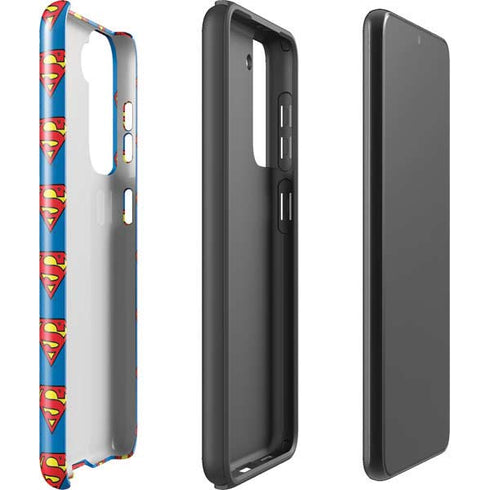 DC Comics Superman Logo Pattern Galaxy S21 Plus 5G Pro Case