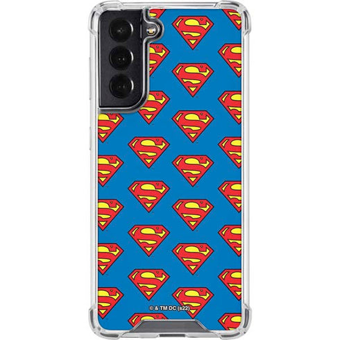DC Comics Superman Logo Pattern Galaxy S22 Clear Case