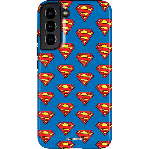 DC Comics Superman Logo Pattern Galaxy S22 Plus Pro Case