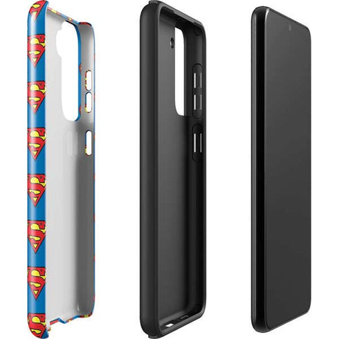 DC Comics Superman Logo Pattern Galaxy S22 Plus Pro Case