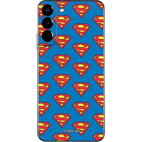 DC Comics Superman Logo Pattern Galaxy S22 Plus Skin