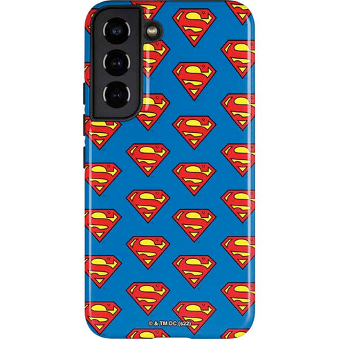 DC Comics Superman Logo Pattern Galaxy S22 Pro Case