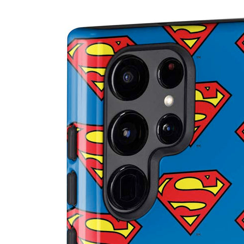 DC Comics Superman Logo Pattern Galaxy S22 Ultra Pro Case