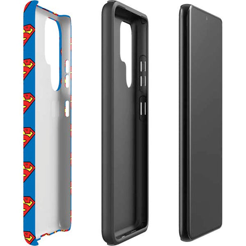 DC Comics Superman Logo Pattern Galaxy S22 Ultra Pro Case