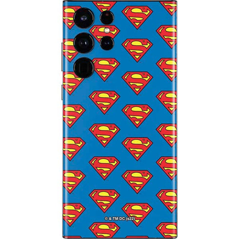 DC Comics Superman Logo Pattern Galaxy S22 Ultra Skin