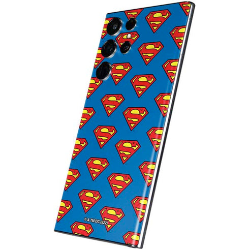 DC Comics Superman Logo Pattern Galaxy S22 Ultra Skin