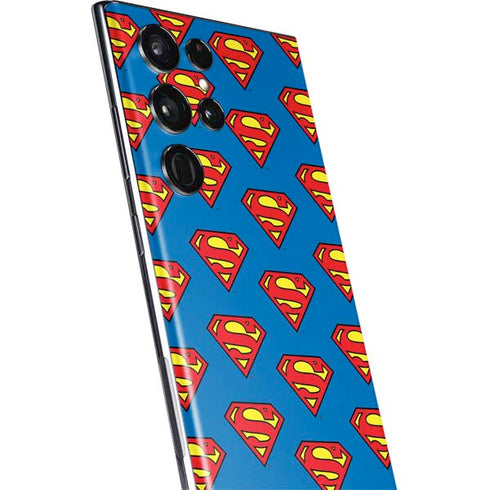 DC Comics Superman Logo Pattern Galaxy S22 Ultra Skin