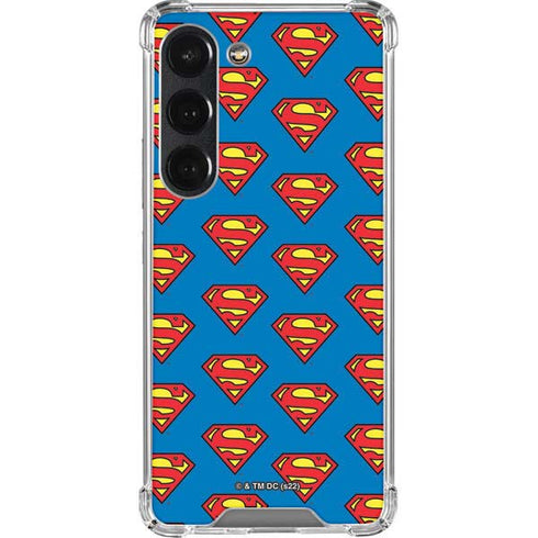 DC Comics Superman Logo Pattern Galaxy S23 Clear Case
