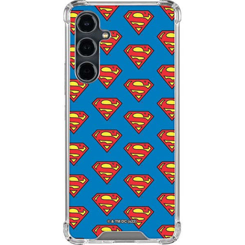 DC Comics Superman Logo Pattern Galaxy S23 FE Clear Case