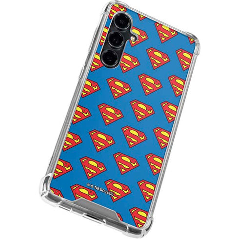 DC Comics Superman Logo Pattern Galaxy S23 FE Clear Case