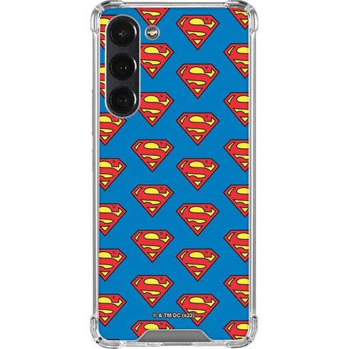 DC Comics Superman Logo Pattern Galaxy S23 Plus Clear Case
