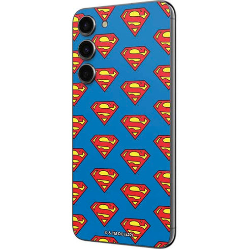 DC Comics Superman Logo Pattern Galaxy S23 Plus Skin